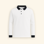 Formal T-Shirt Long Sleeve For Boys, White, For All Gardes